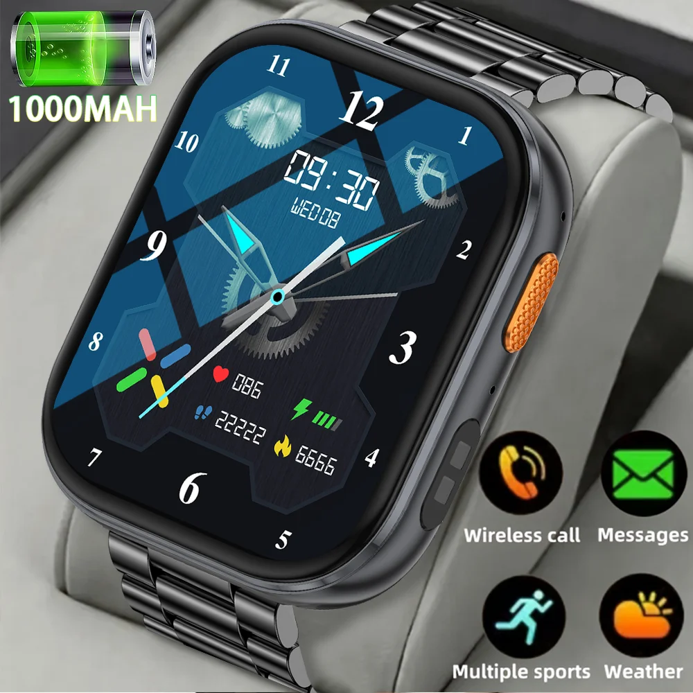 New 1000mAh Battery Smart Watch Women Heart Rate Sleep Monitoring Bluetooth Call IP68 Waterproof Smartwatch Men For Android IOS